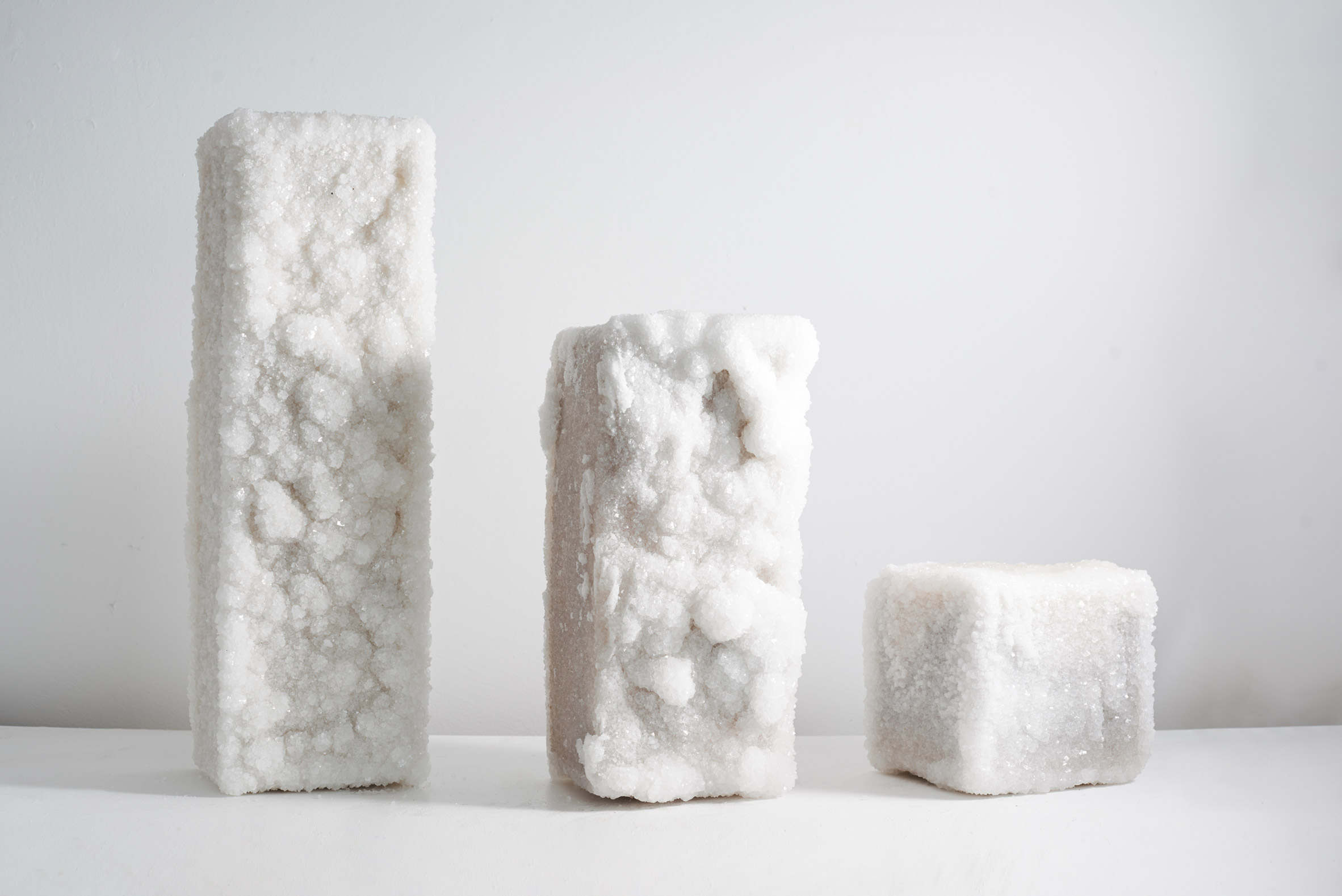 Crystal-covered salt blocks