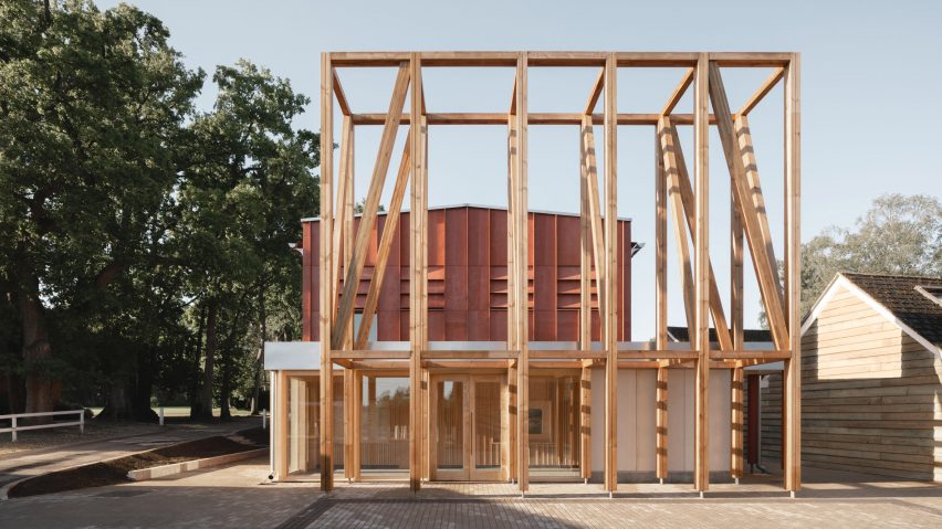 Cross-laminated timber portico and Viroc clad theatre
