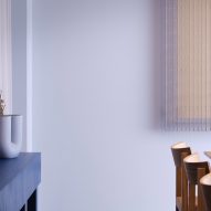 Pale blue meeting room