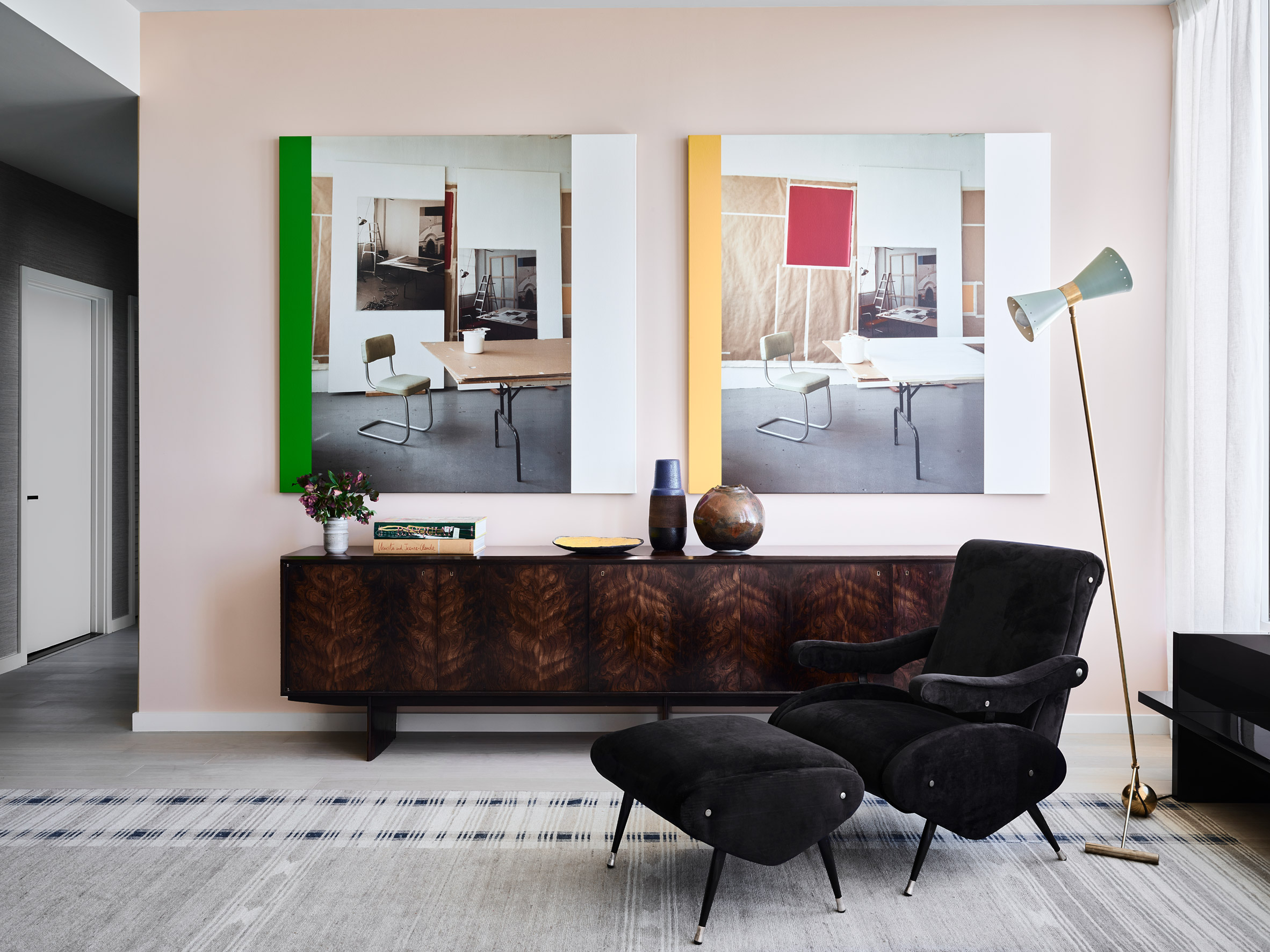 Living room of San Francisco penthouse exhibition by Gabriel & Guillaume