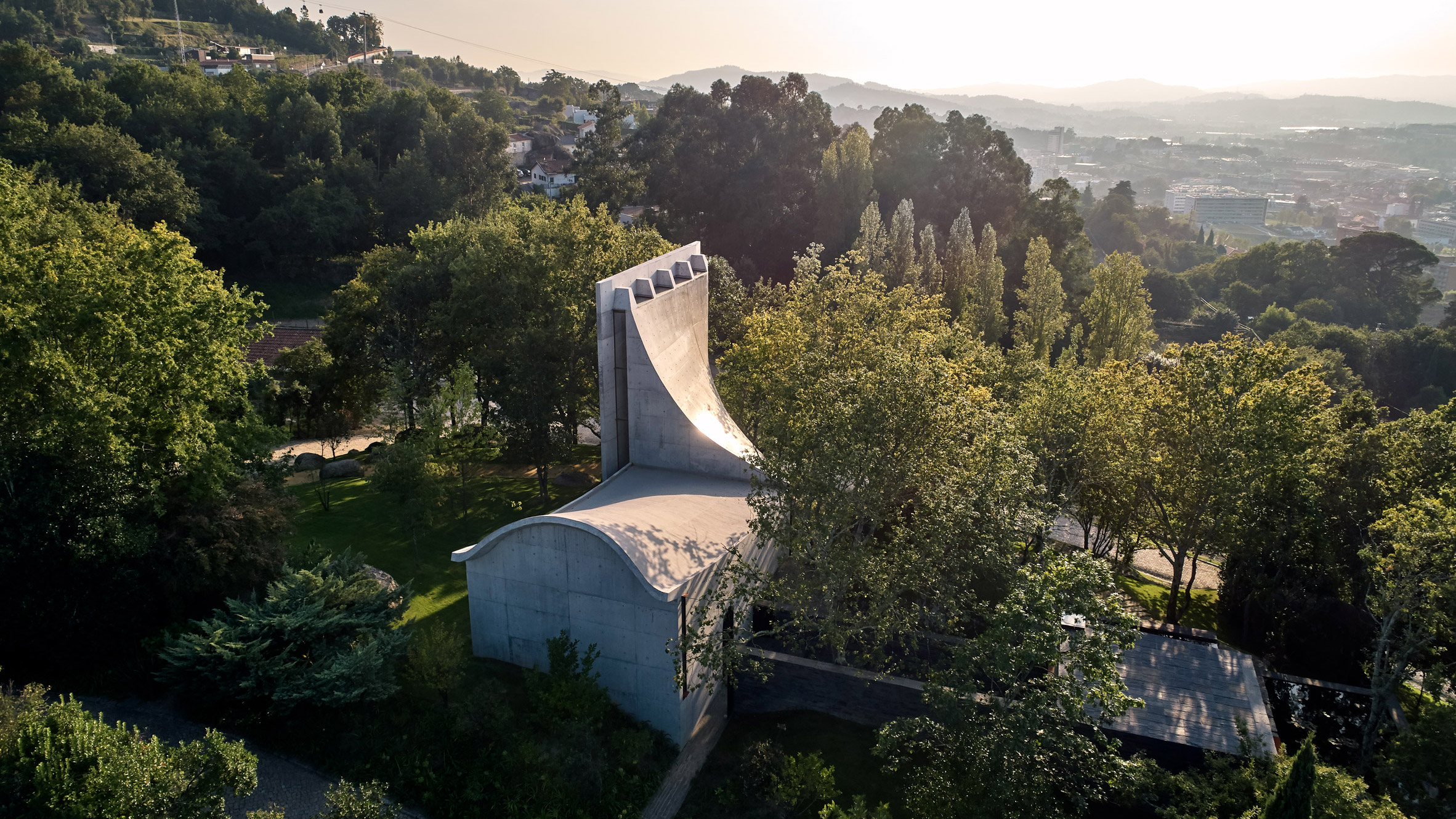 An aerial view of Chapel and Meditation Room by Nicholas Burns