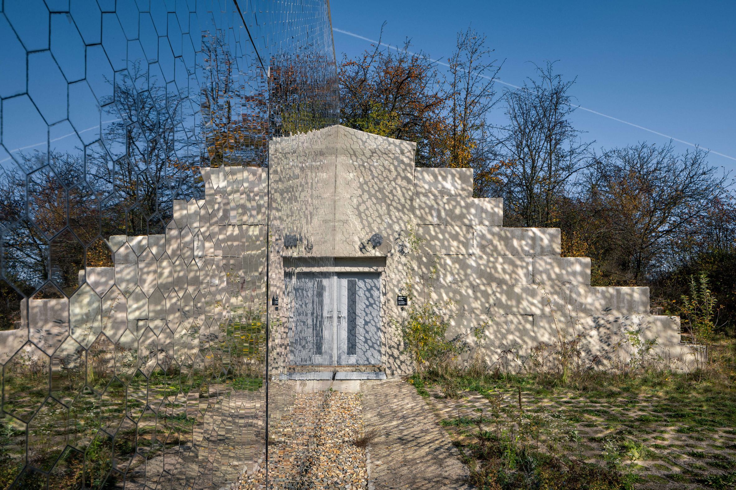 Bunker with mirrored facade