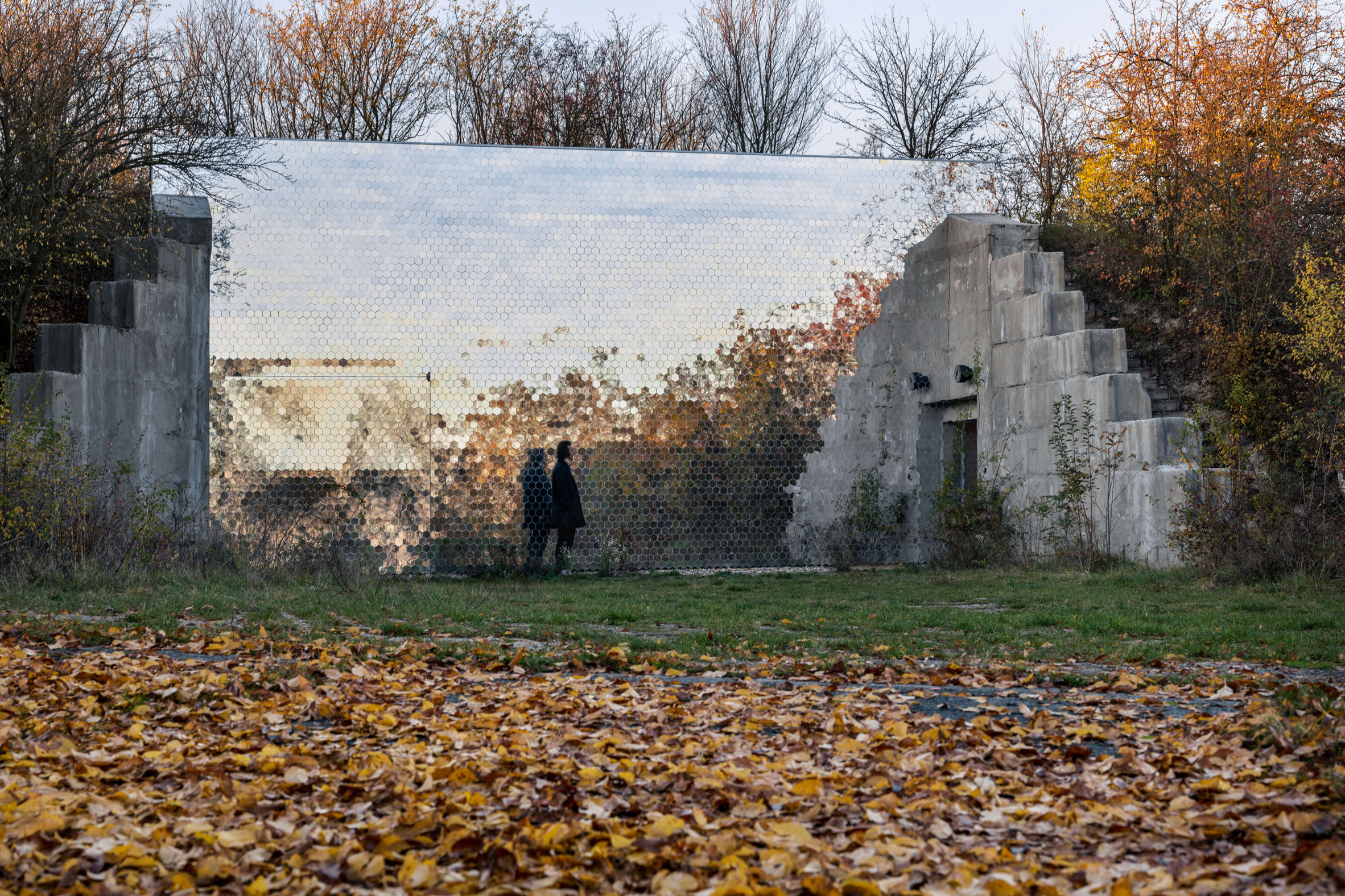 Bunker with mirrored facade