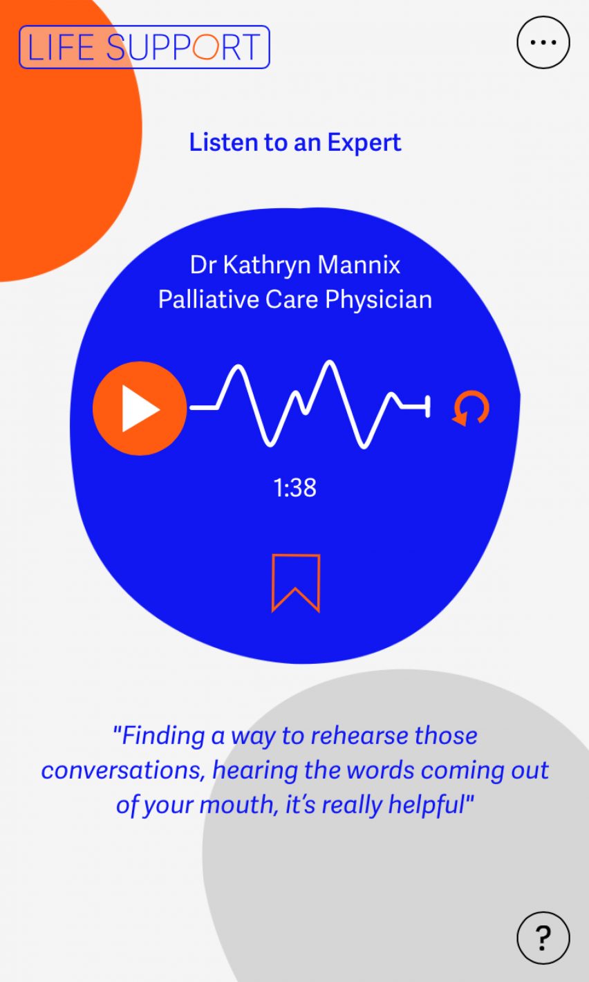 An audio clip from an expert in palliative care