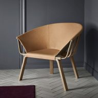 Pinot easy chair in leather and oak