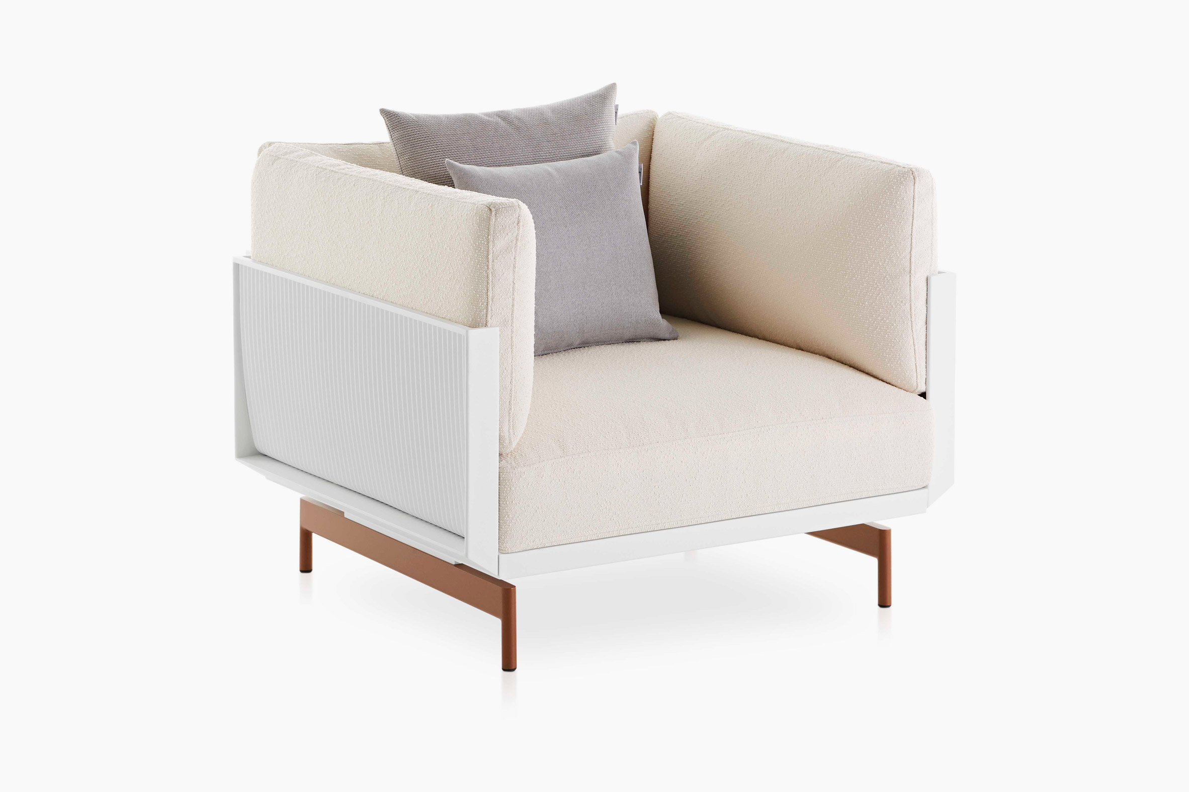 A white modular armchair by Luca Nichetto for Gandia Blasco