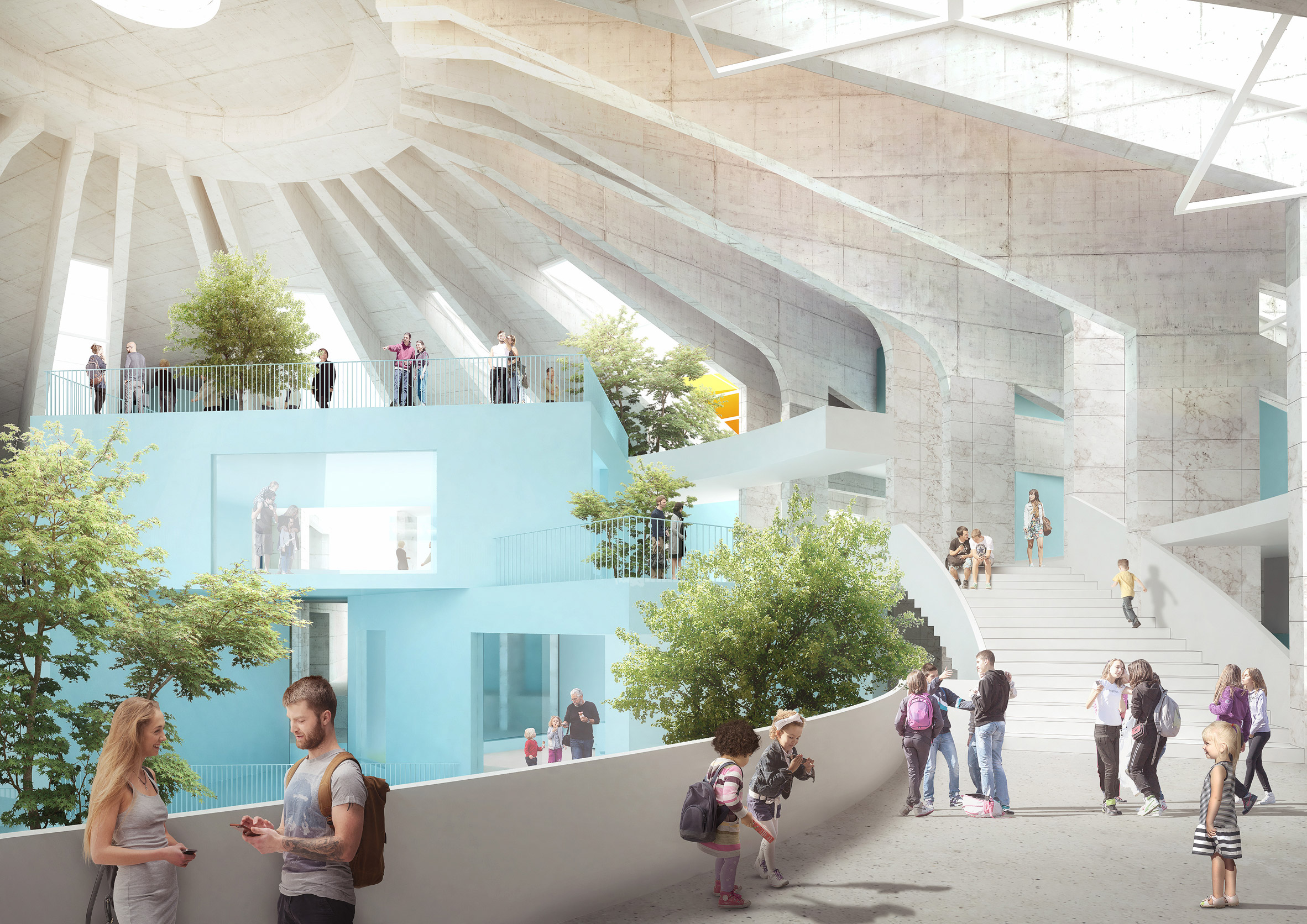 Wide stairs will circle the building by MVRDV