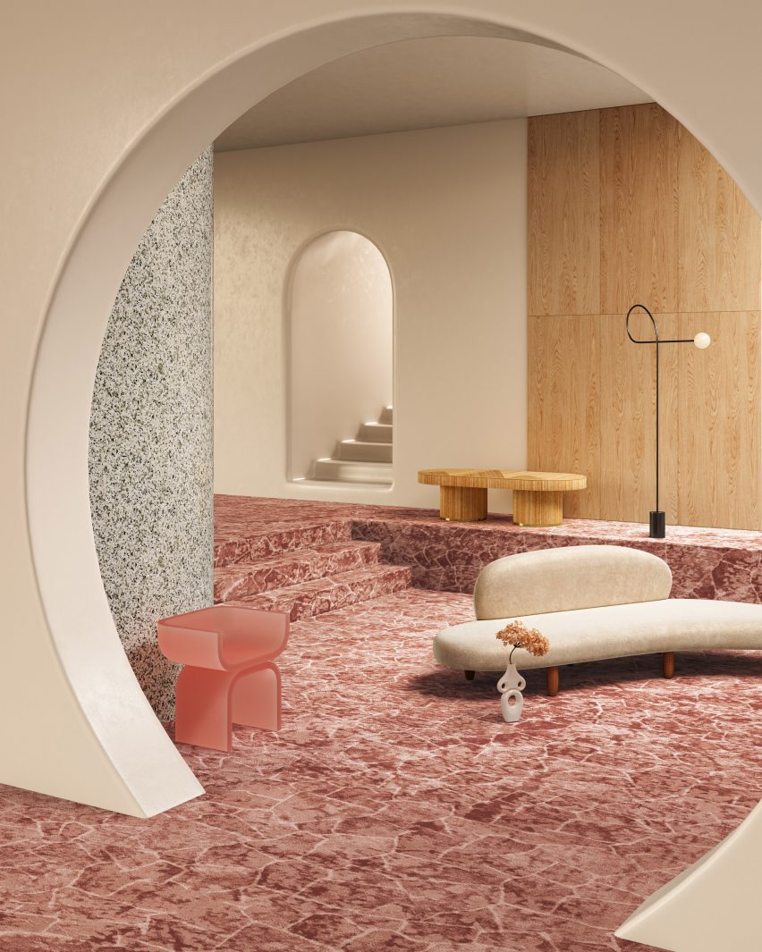 Tsar rust-coloured carpet in a minimal contemporary room