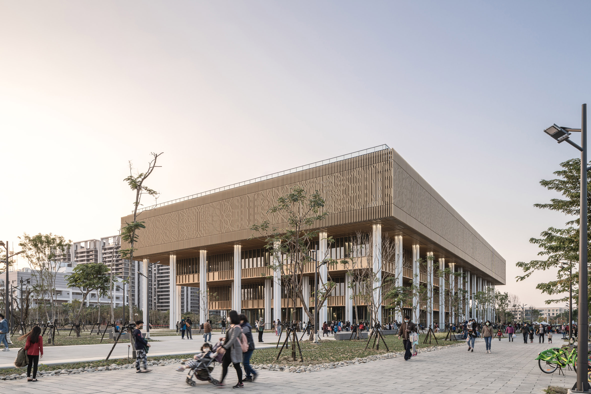 An aluminium-clad public library by Mecanoo and MAYU Architects