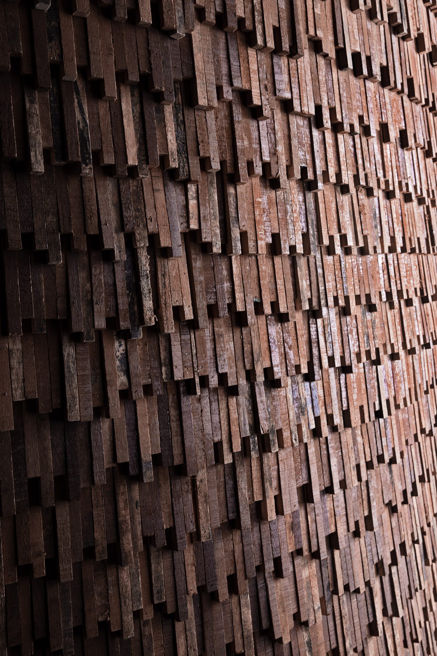 Reclaimed wooden scales of MUT Design pavilion