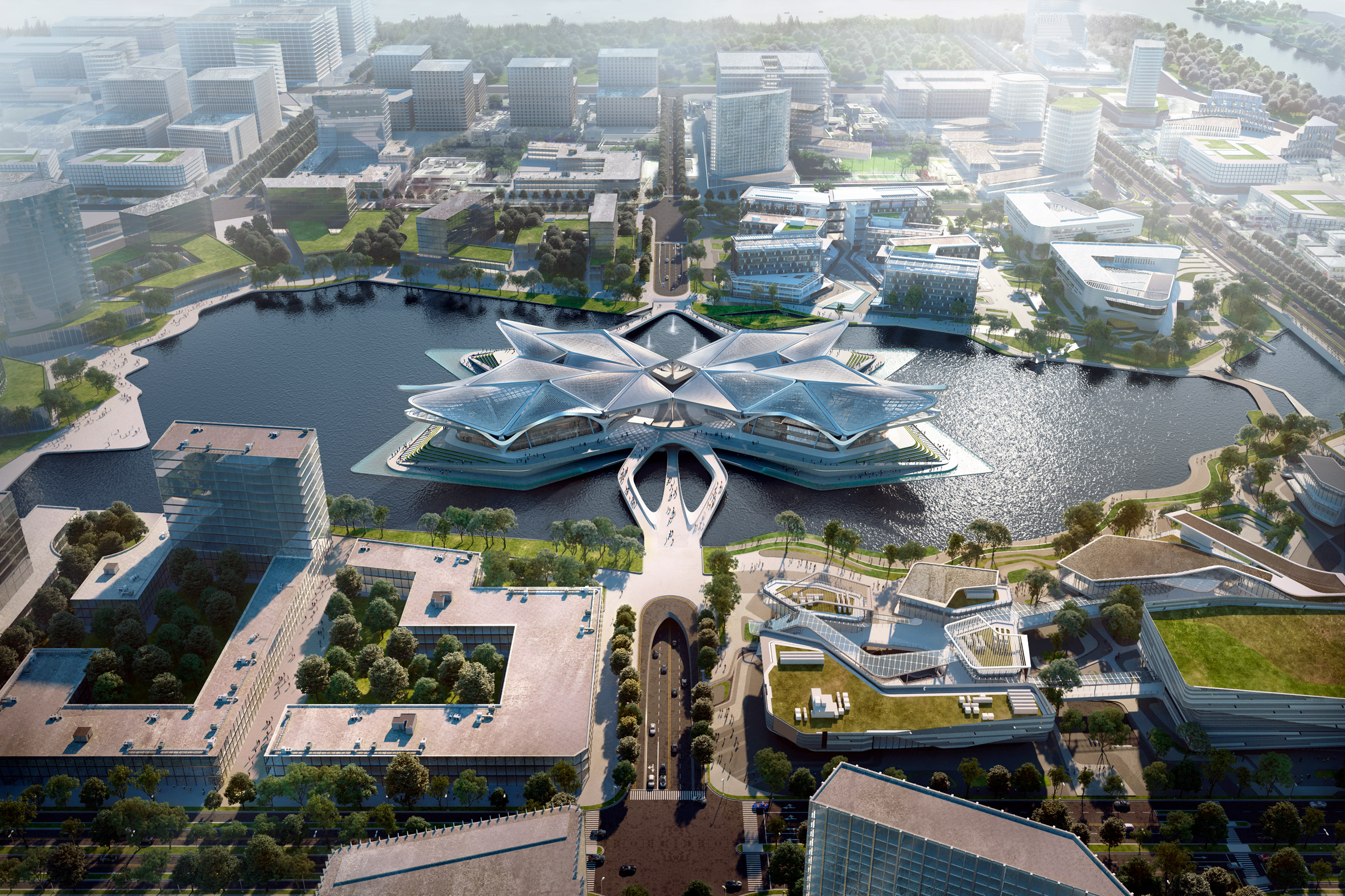 decmyk Zaha Hadid Architects reveals images of fourwinged cultural