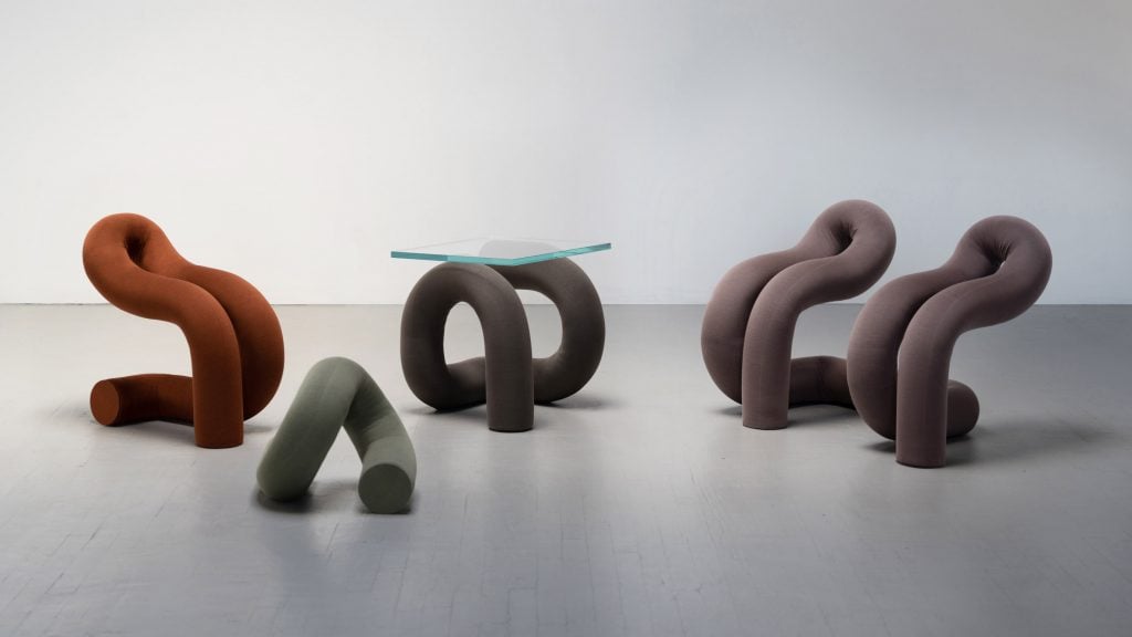 Ara Thorose’s cylindrical furniture is based on the width of his thigh