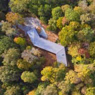 The house zig-zags through a Tennessee forest
