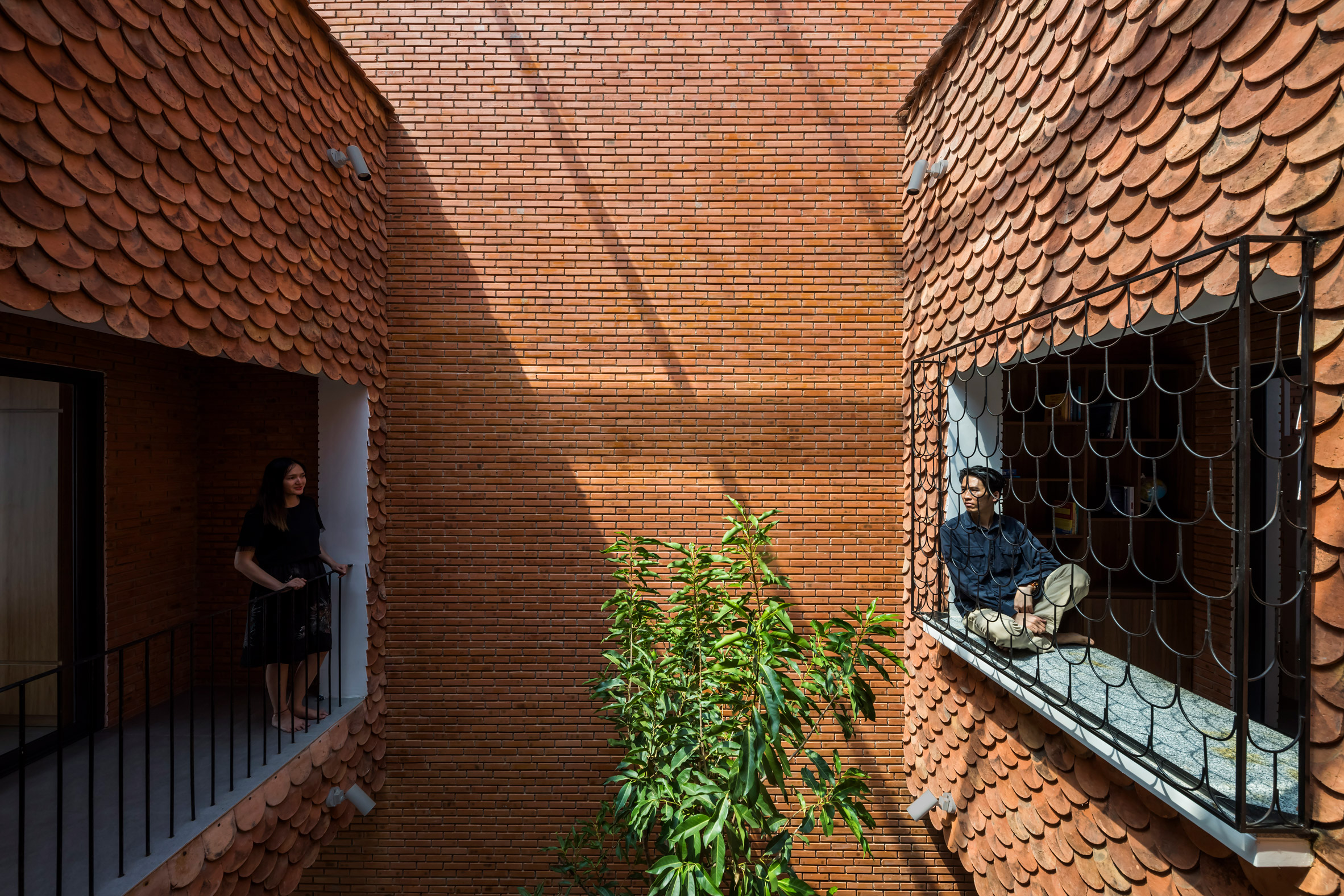Atrium of 2HIEN house in Vietnam by CTA