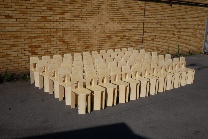Lamb crafted the chairs over three days