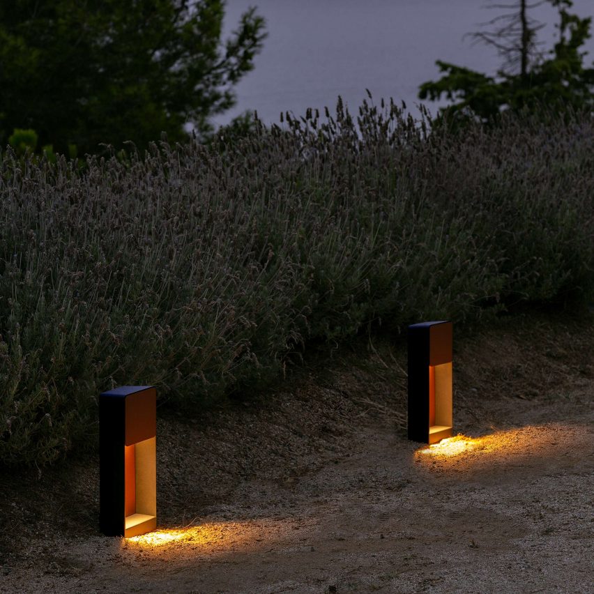 Lab outdoor lamp by Francesc Rife for Marset illuminates a path
