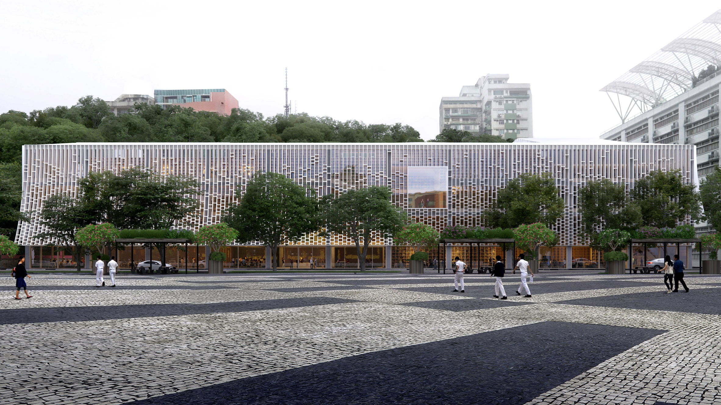 Mecanoo designs Macau Central Library with light-filtering facade informed by books - Vimarsana News