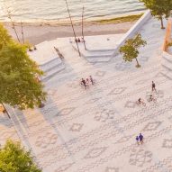 Casanova + Hernandez completes patterned public square based on an Albanian carpet