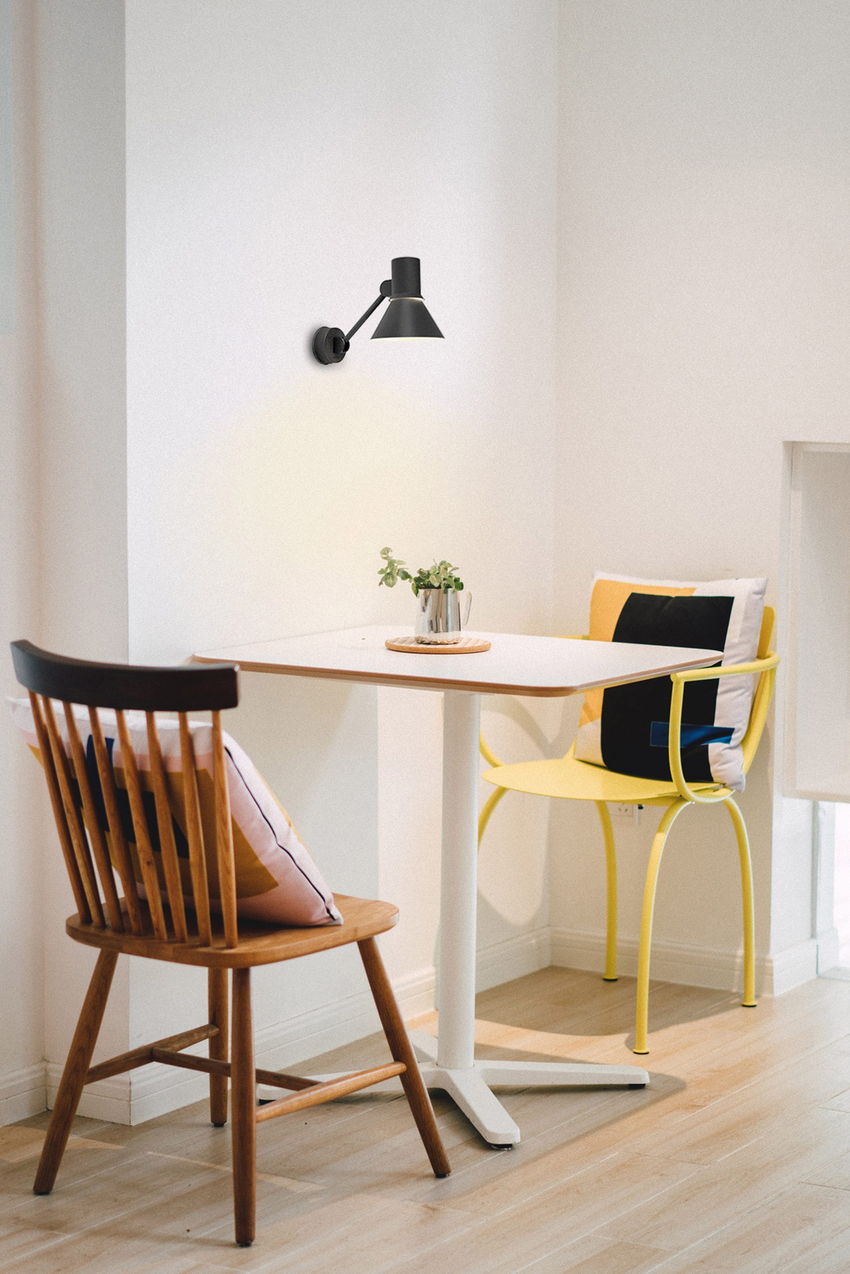 Black W2 wall light by Anglepoise in a kitchen