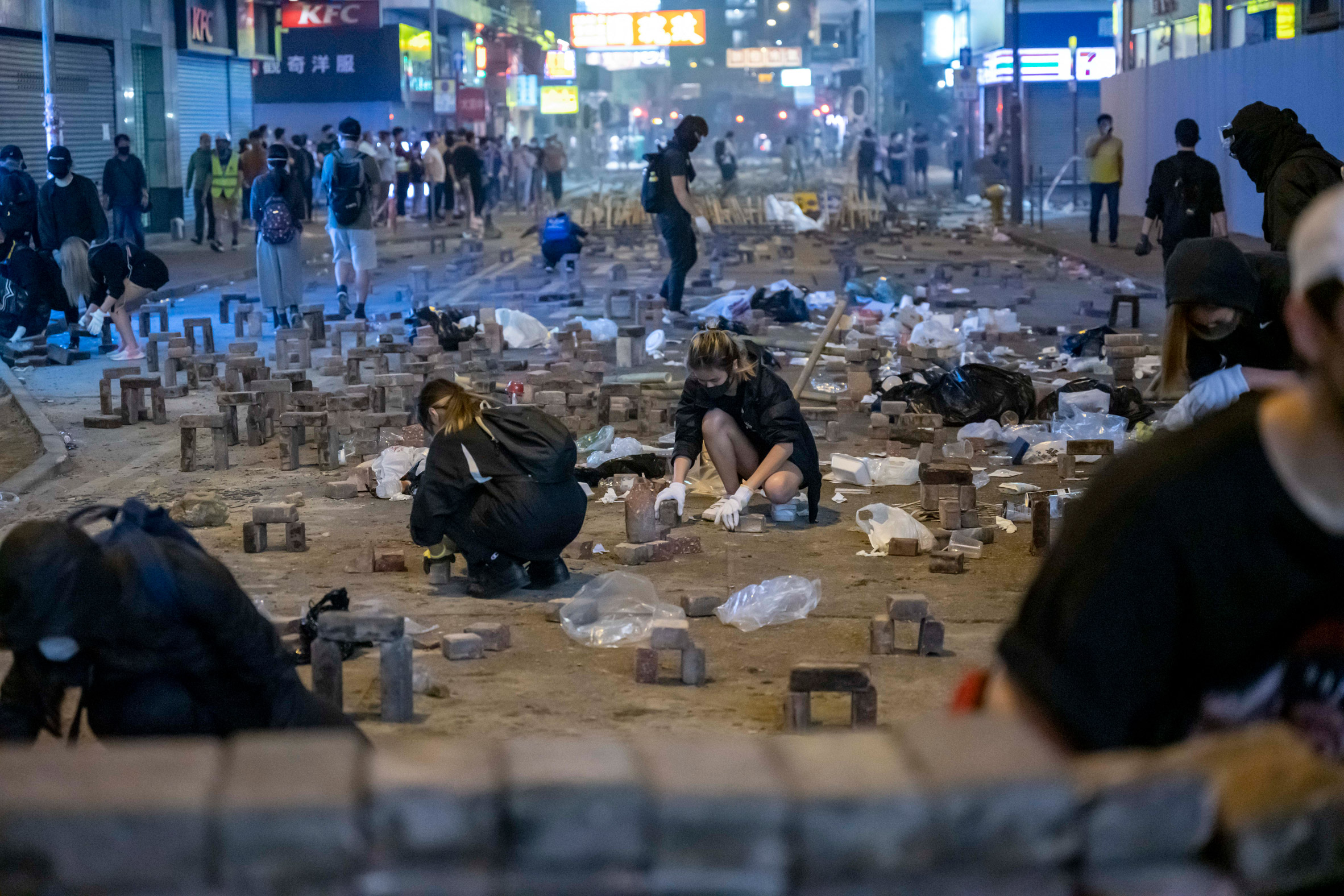 Hong Kong protestors' Brick Arches won the People's Choice Award