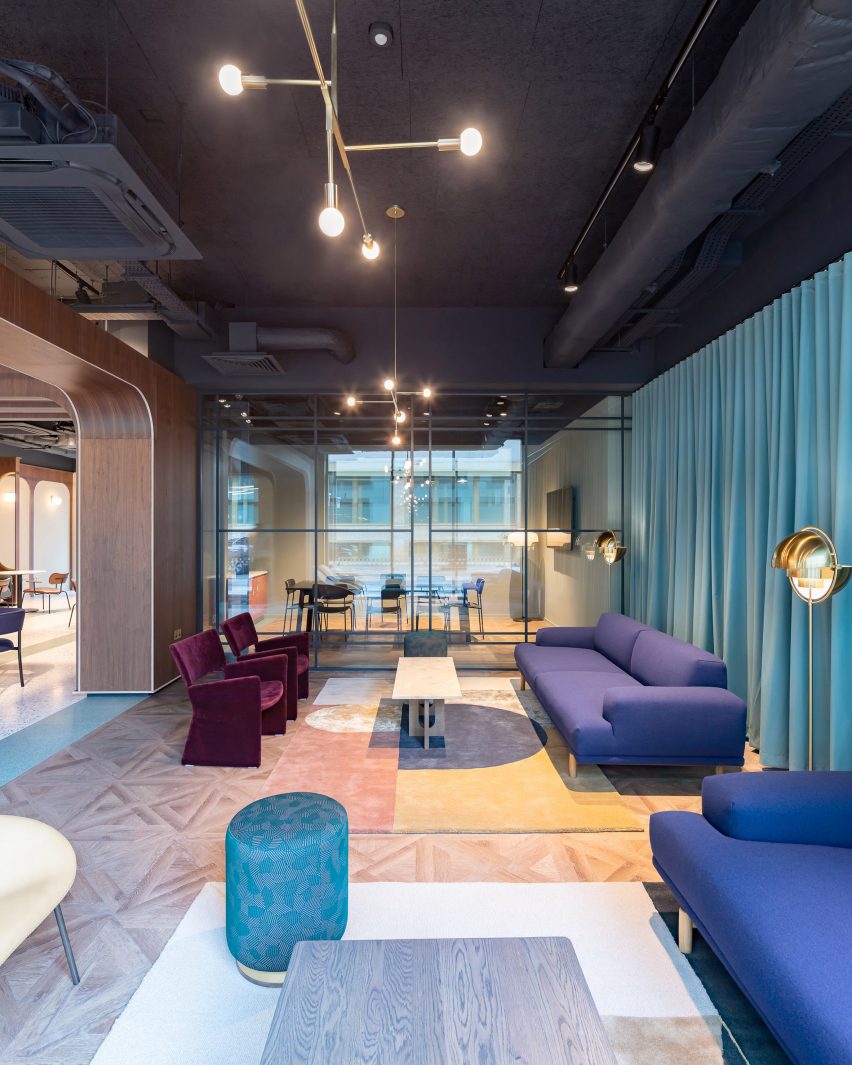 Sofas at Chapter Old Street by Tigg + Coll Architects