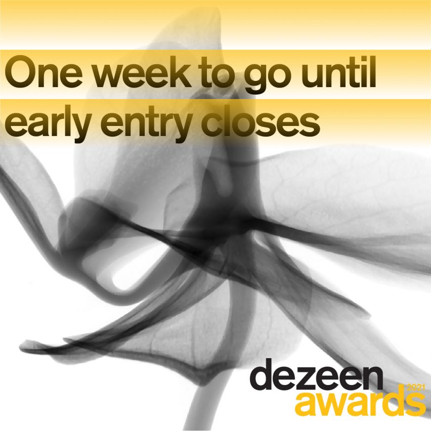 Dezeen Awards 2021 one week to go until early entry closes