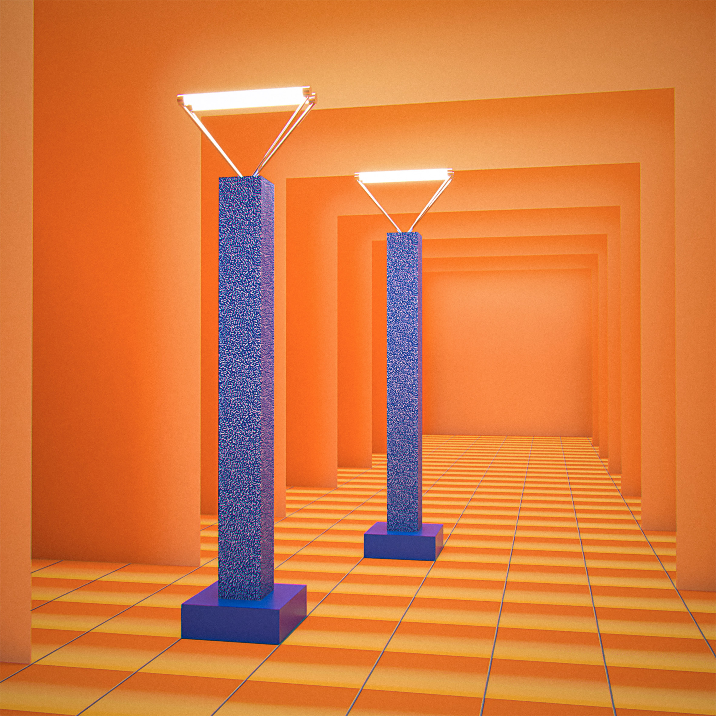 Ettore Sottsass' 1979 Svincolo floor lamps and Silent Circle's 1986 album No1