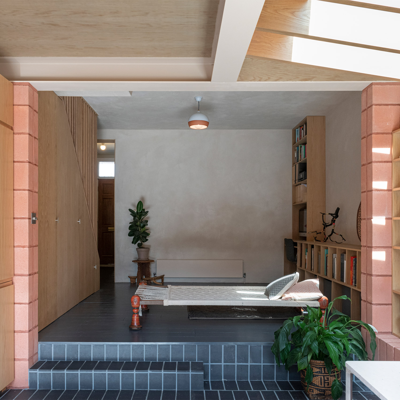 The pastel-hued interiors of a house extension