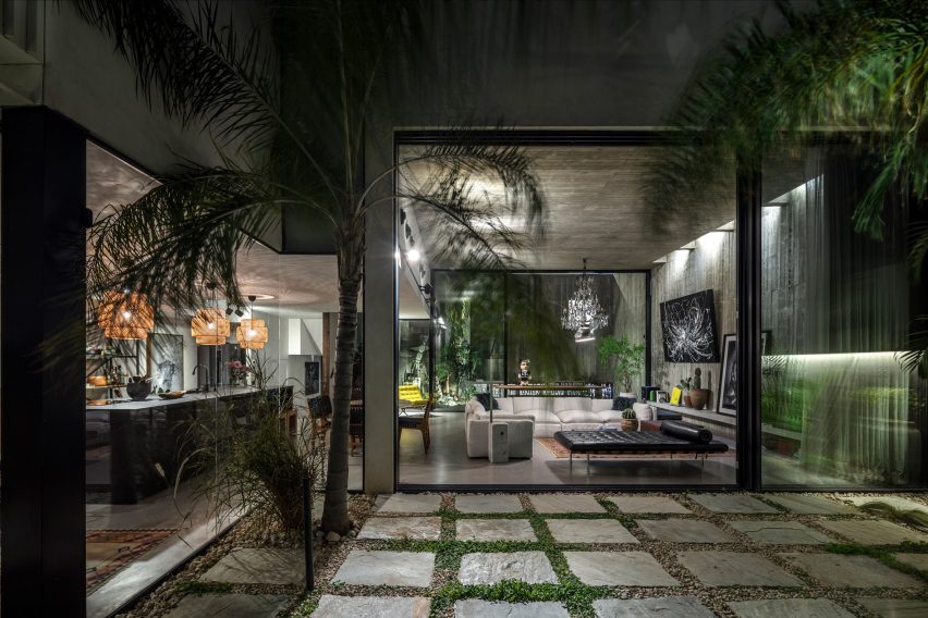 Rear garden of Eucalyptus House by Paritzki & Liani Architects