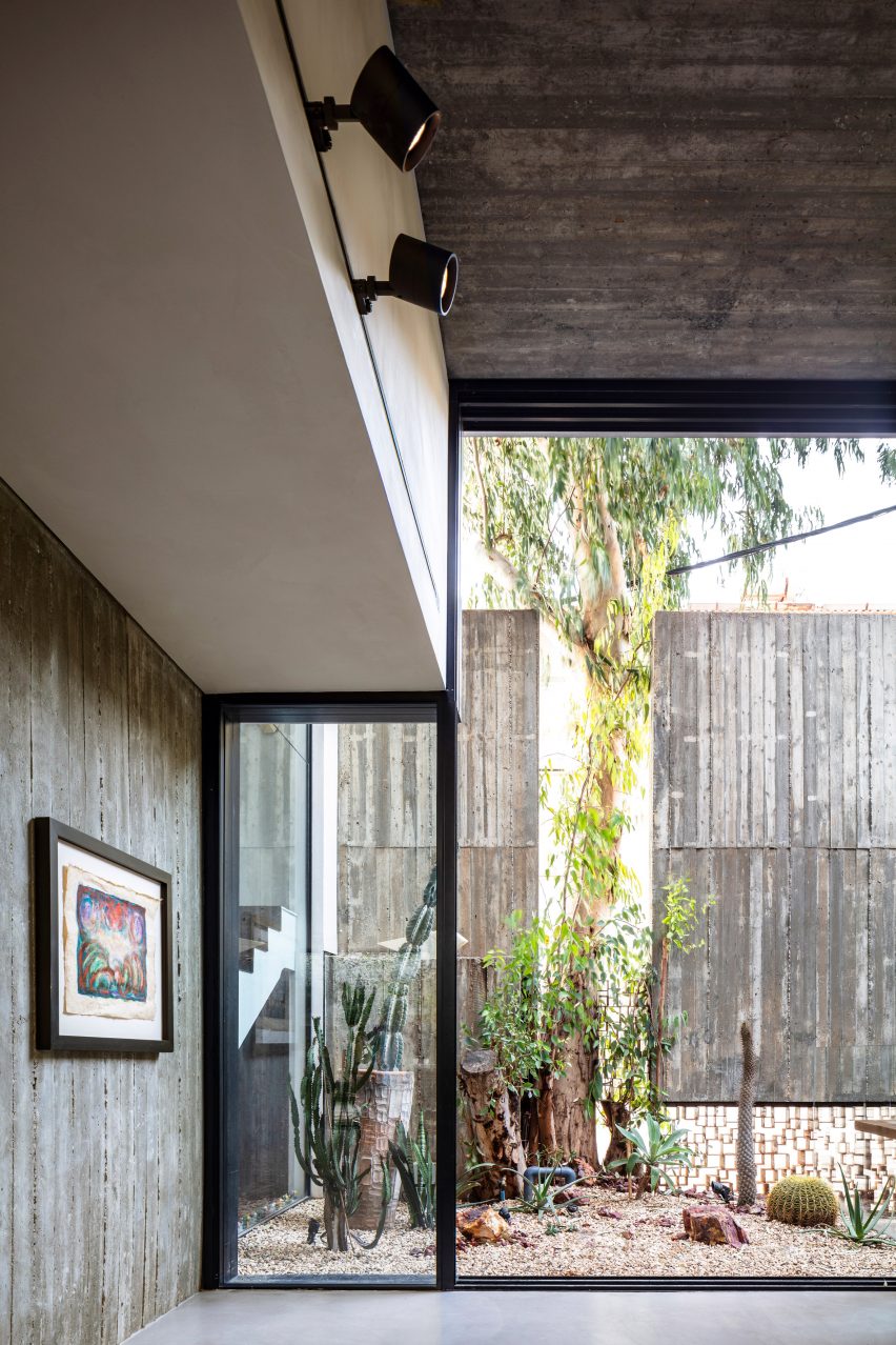 Zen garden at Eucalyptus House by Paritzki & Liani Architects