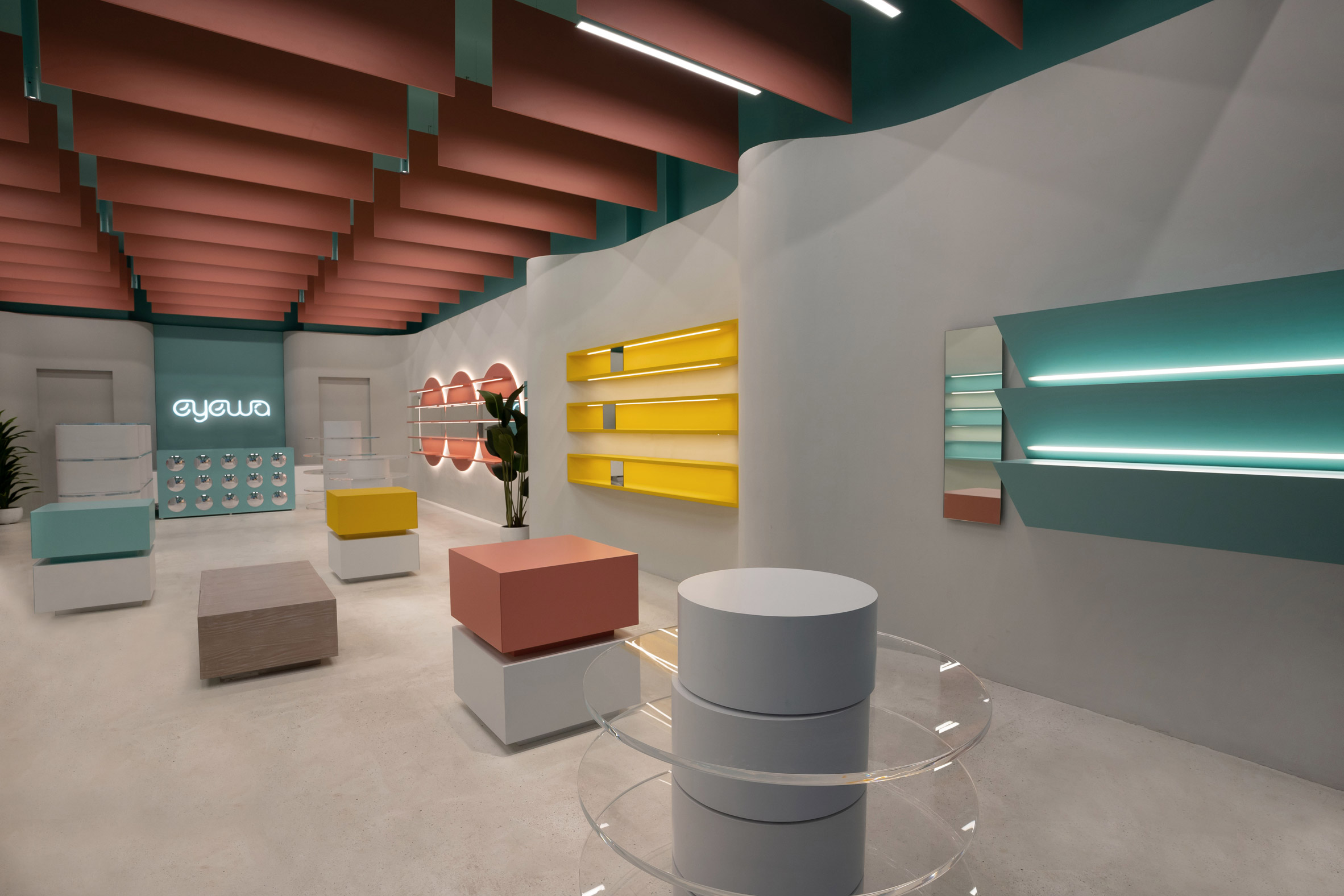 Overview of Eyewa store interior by Pierre Brocas and Nada Oudghiri