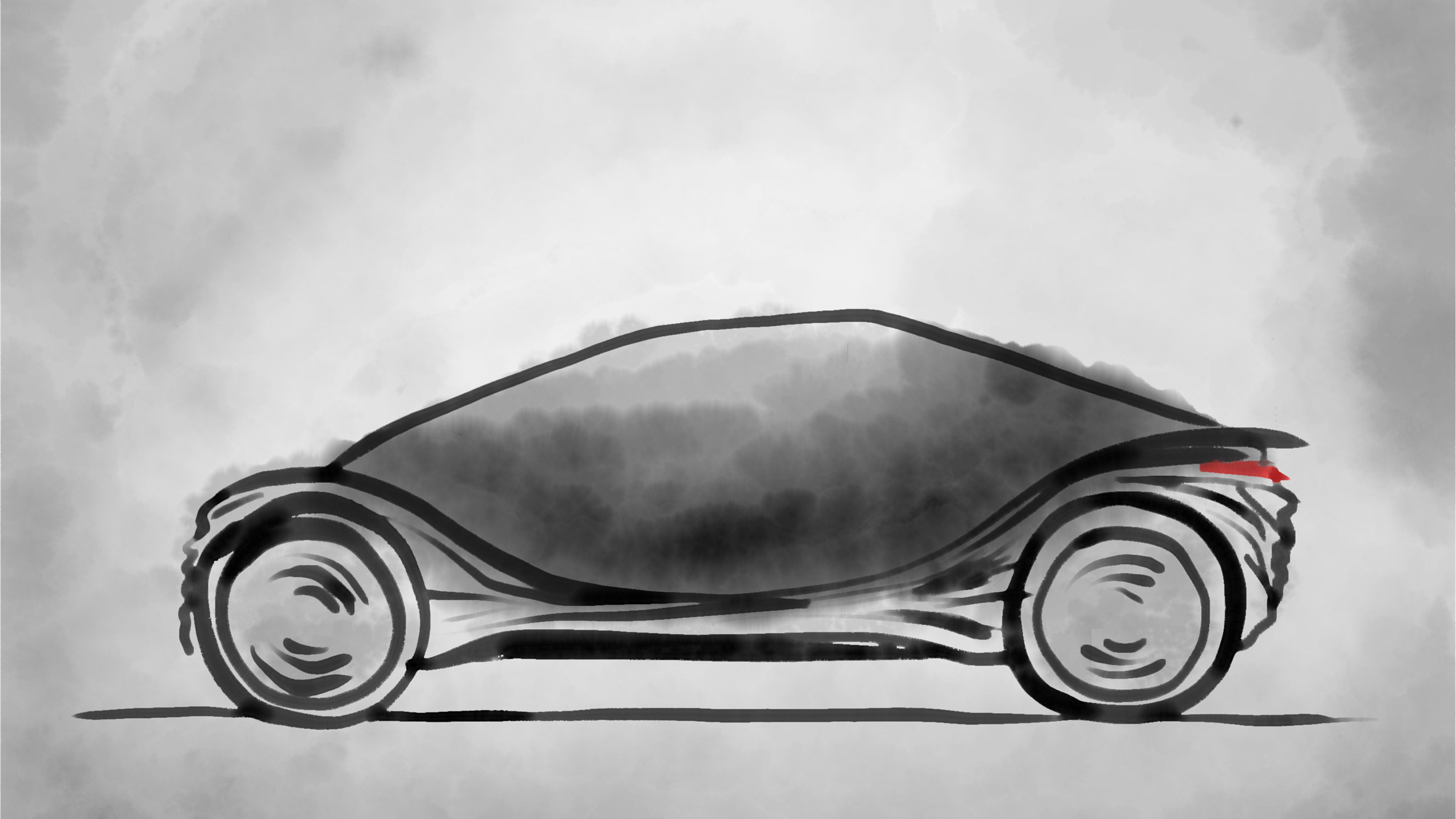 Premium Photo | A drawing of a green electric car Illustration in 2D style  Created with the help of artificial