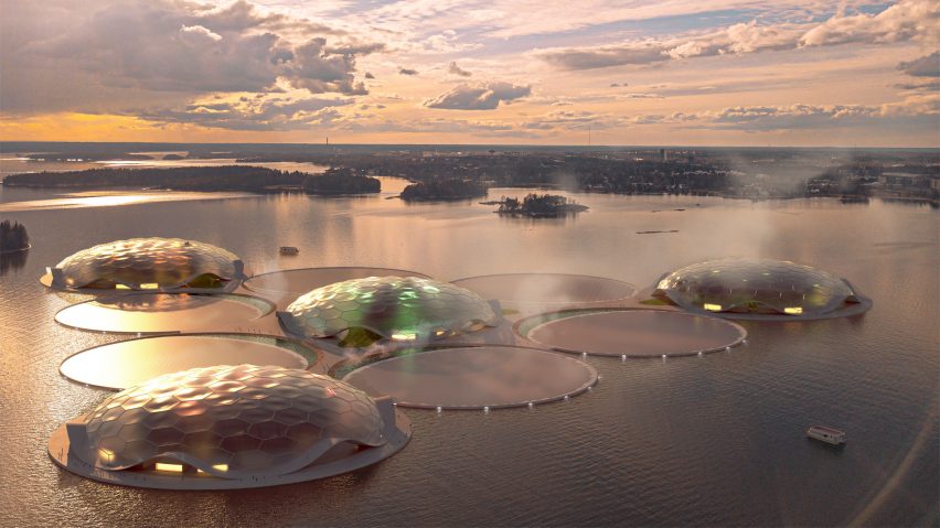 A visual of a floating thermal storage in Helsinki