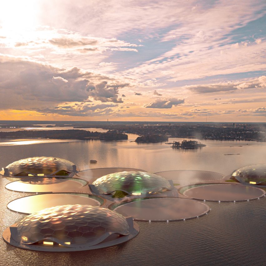 A visual of a floating thermal storage in Helsinki