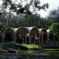 Marc Thorpe designs virtual house with vaulted concrete arches