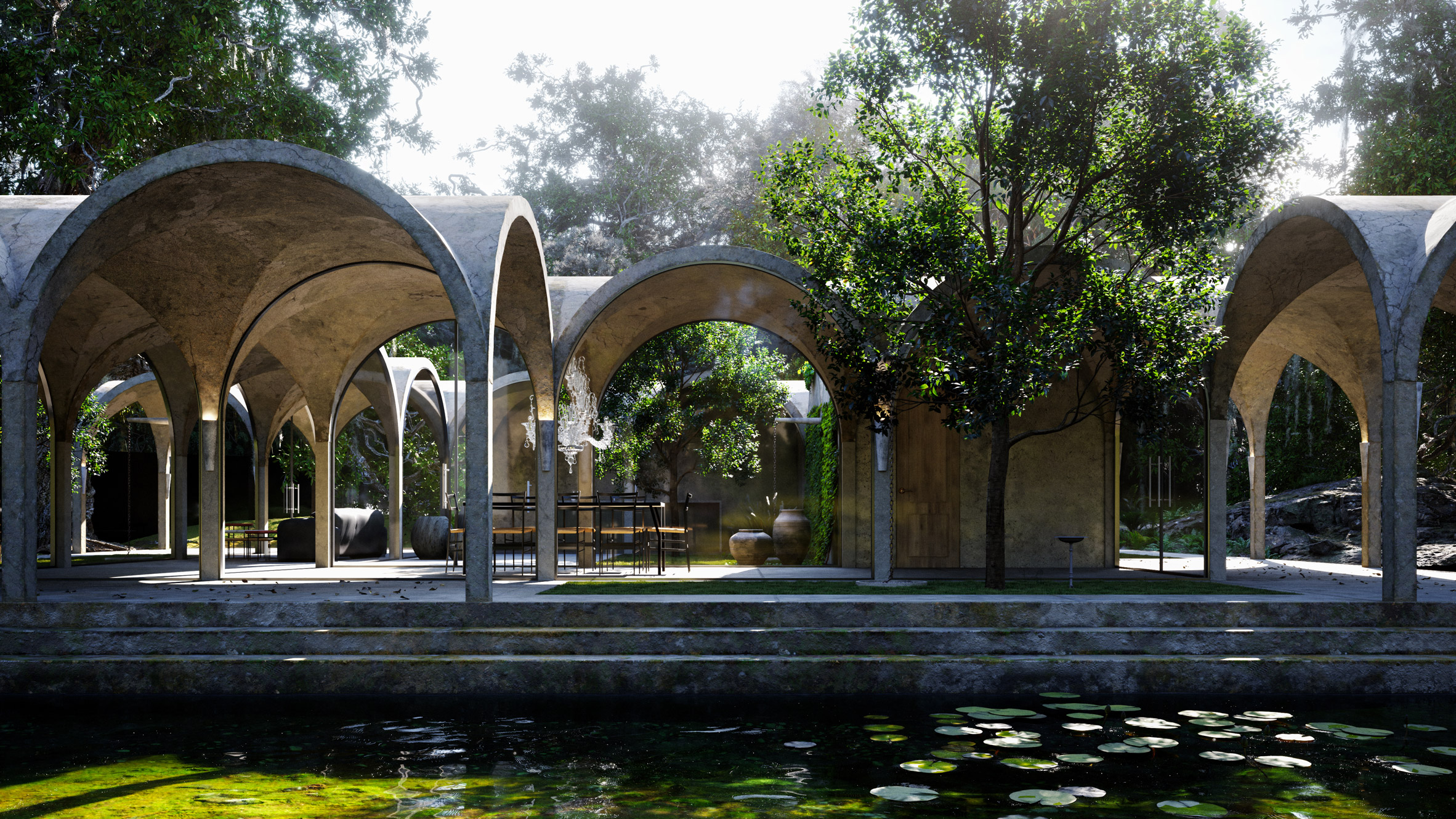 Virtual house by Marc Thorpe with vaulted arches
