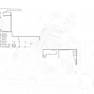 Basement floor plan for Ibsen Library by Kengo Kuma and Associates