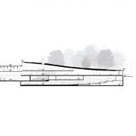 Section of Ibsen Library by Kengo Kuma and Associates