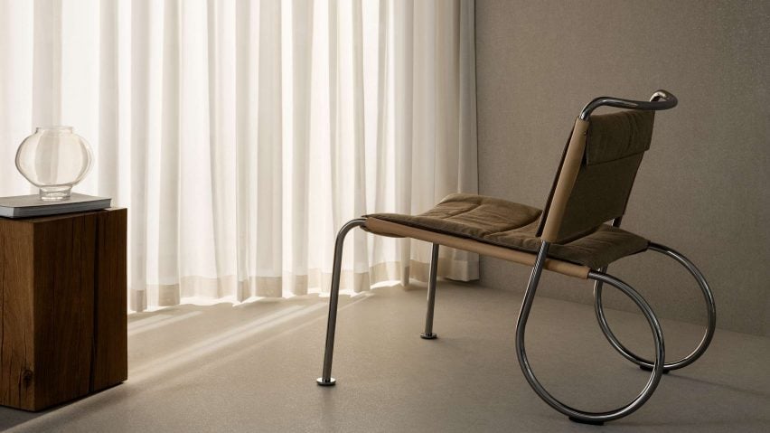 Corso easy chair by Peter Andersson for Lammhults with a chrome frame and sand-coloured canvas upholstery
