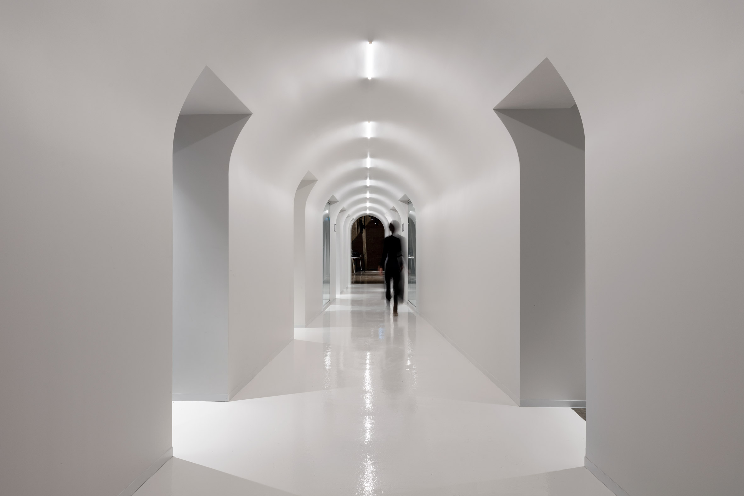 Bright white corridors