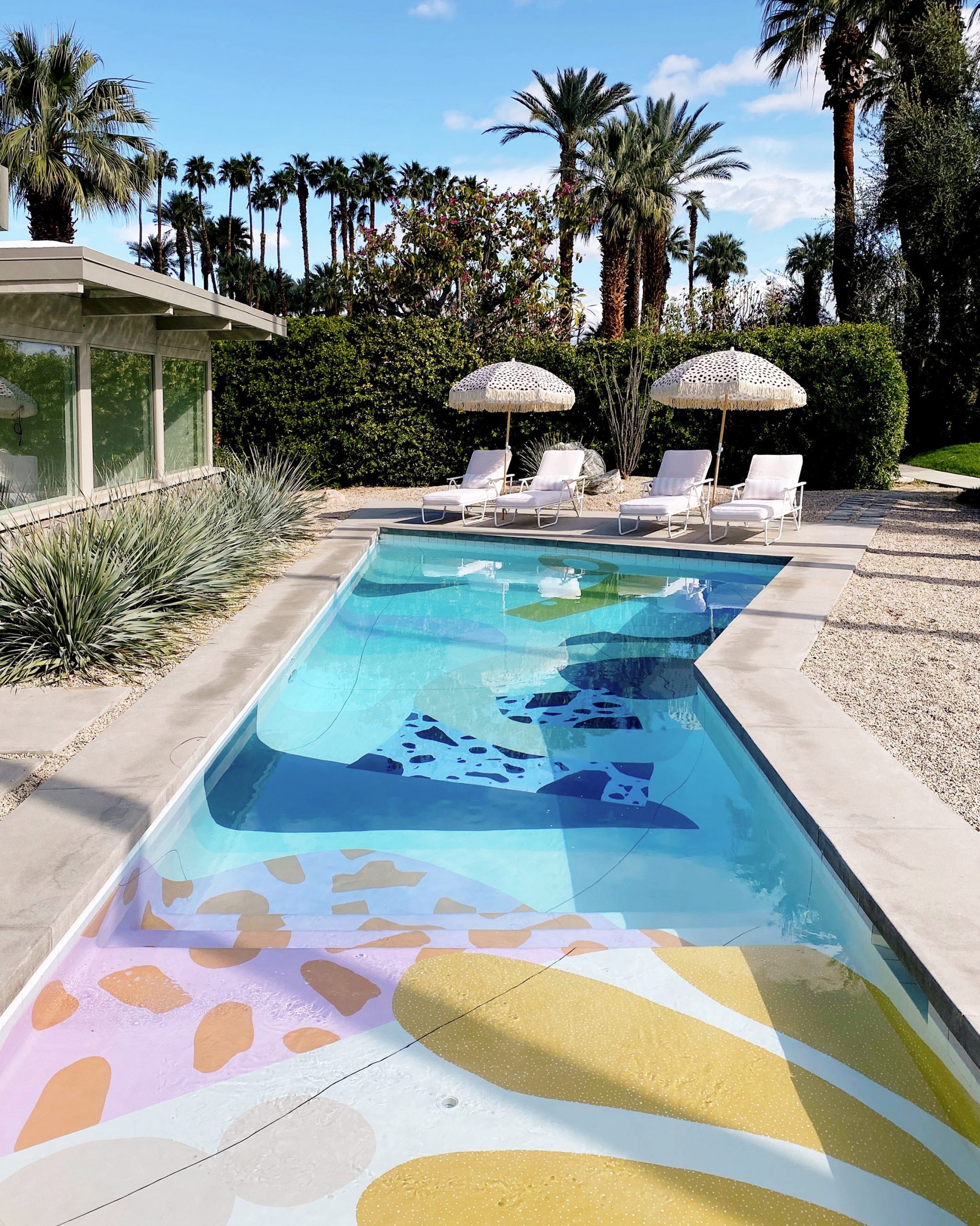 The hand-painted swimming pool at Marrow House by Alex Proba