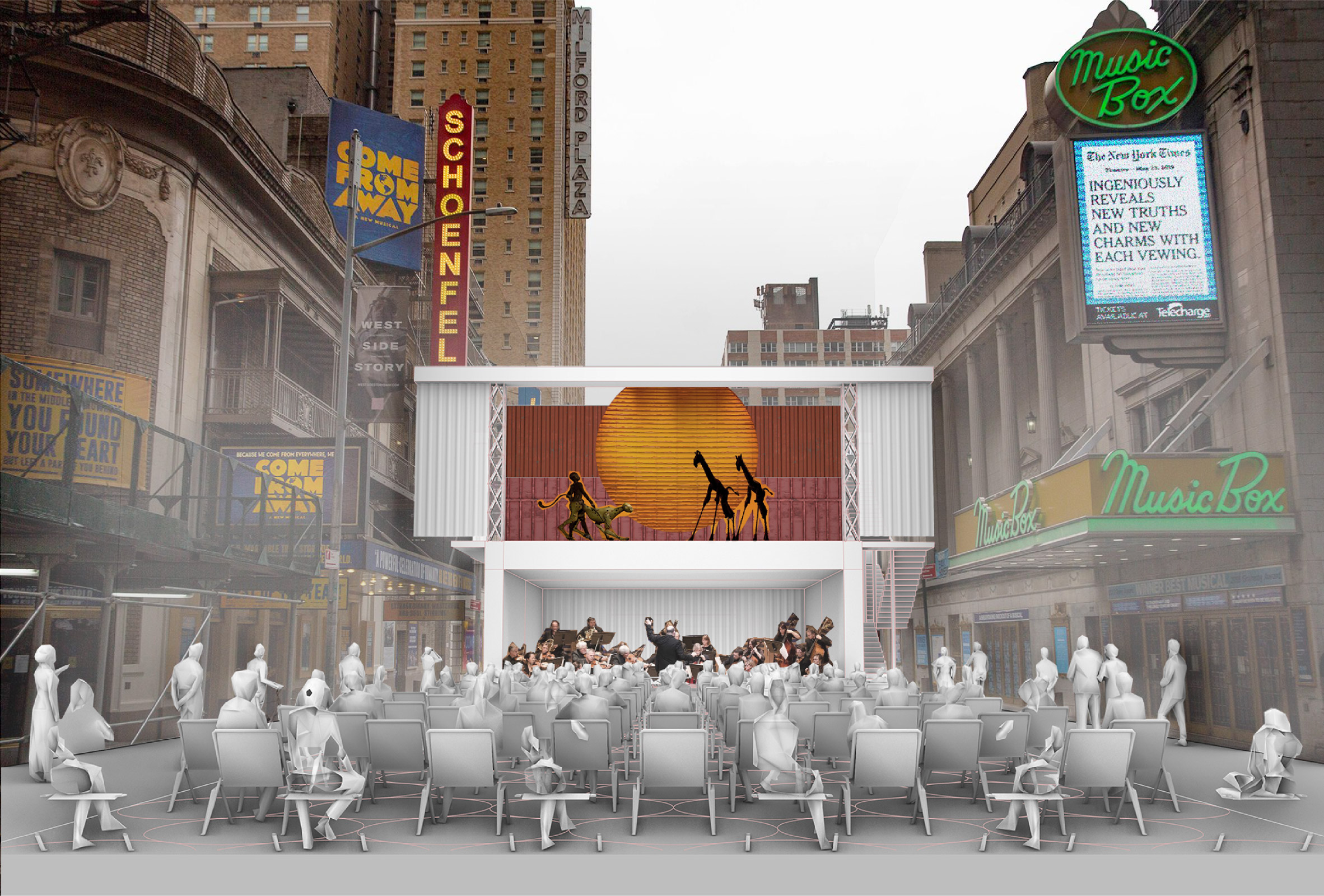 Shipping container theatre concept by Marvel