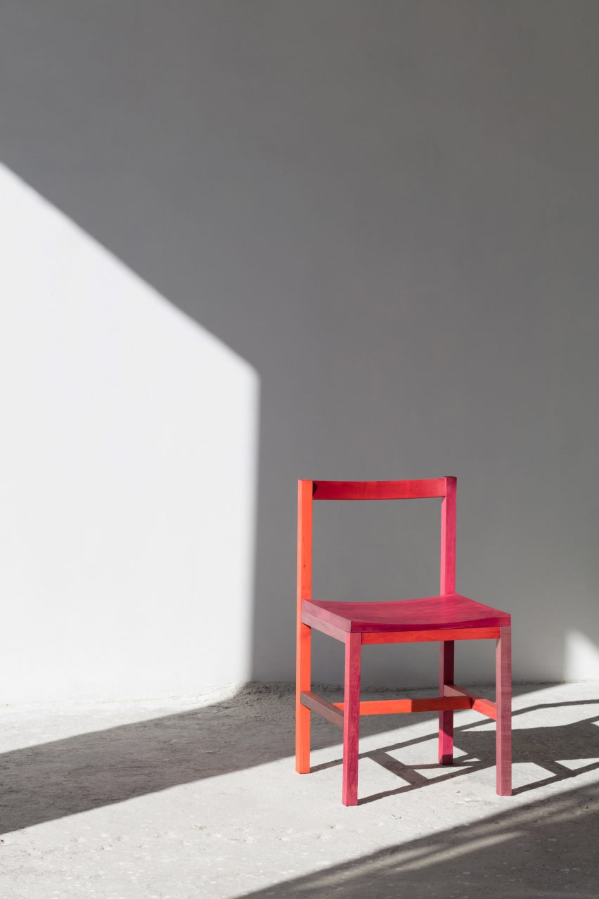Multicoloured chair by Moisés Hernández