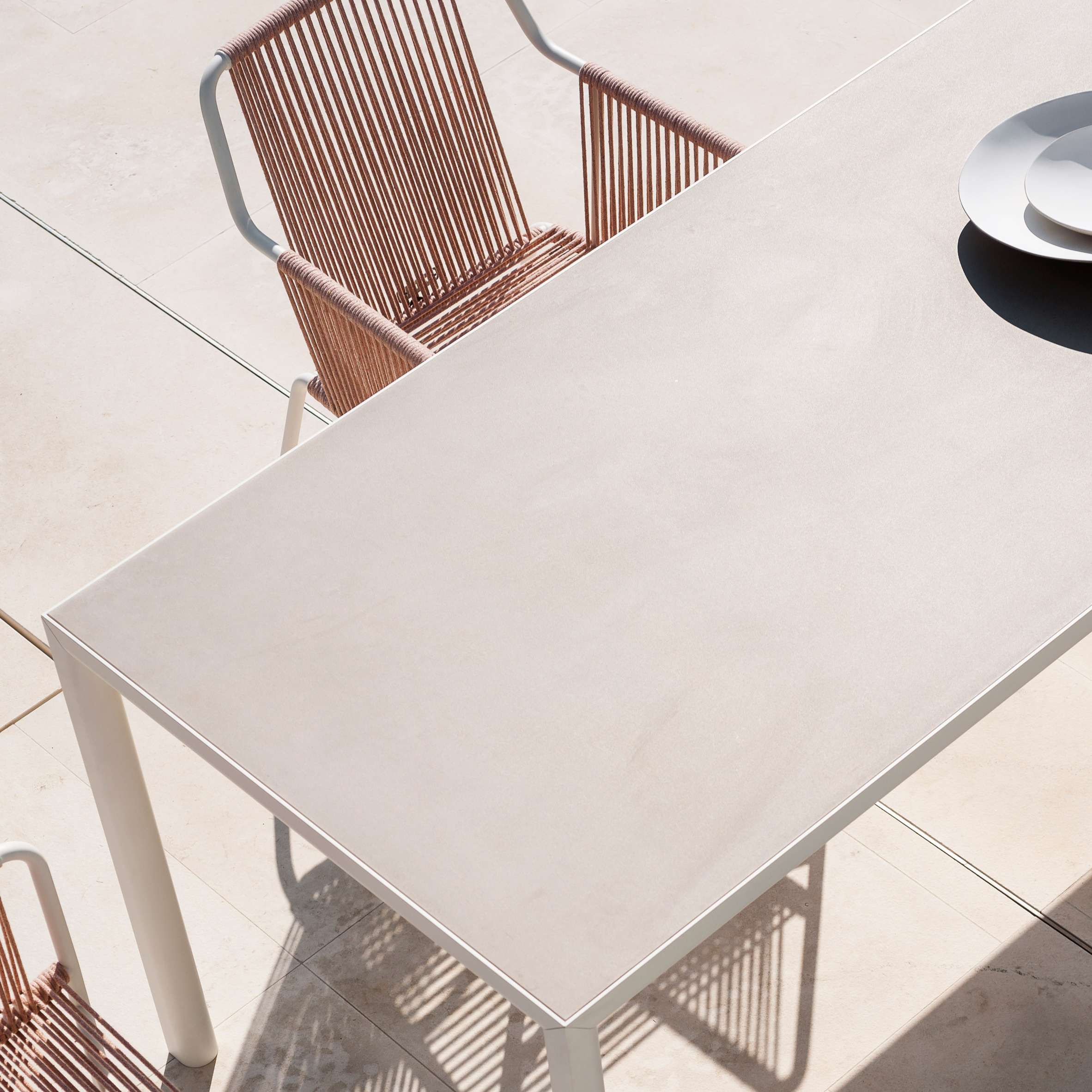 Plein Air table by Michael Anastassiades for Roda with tabletop in clay colour