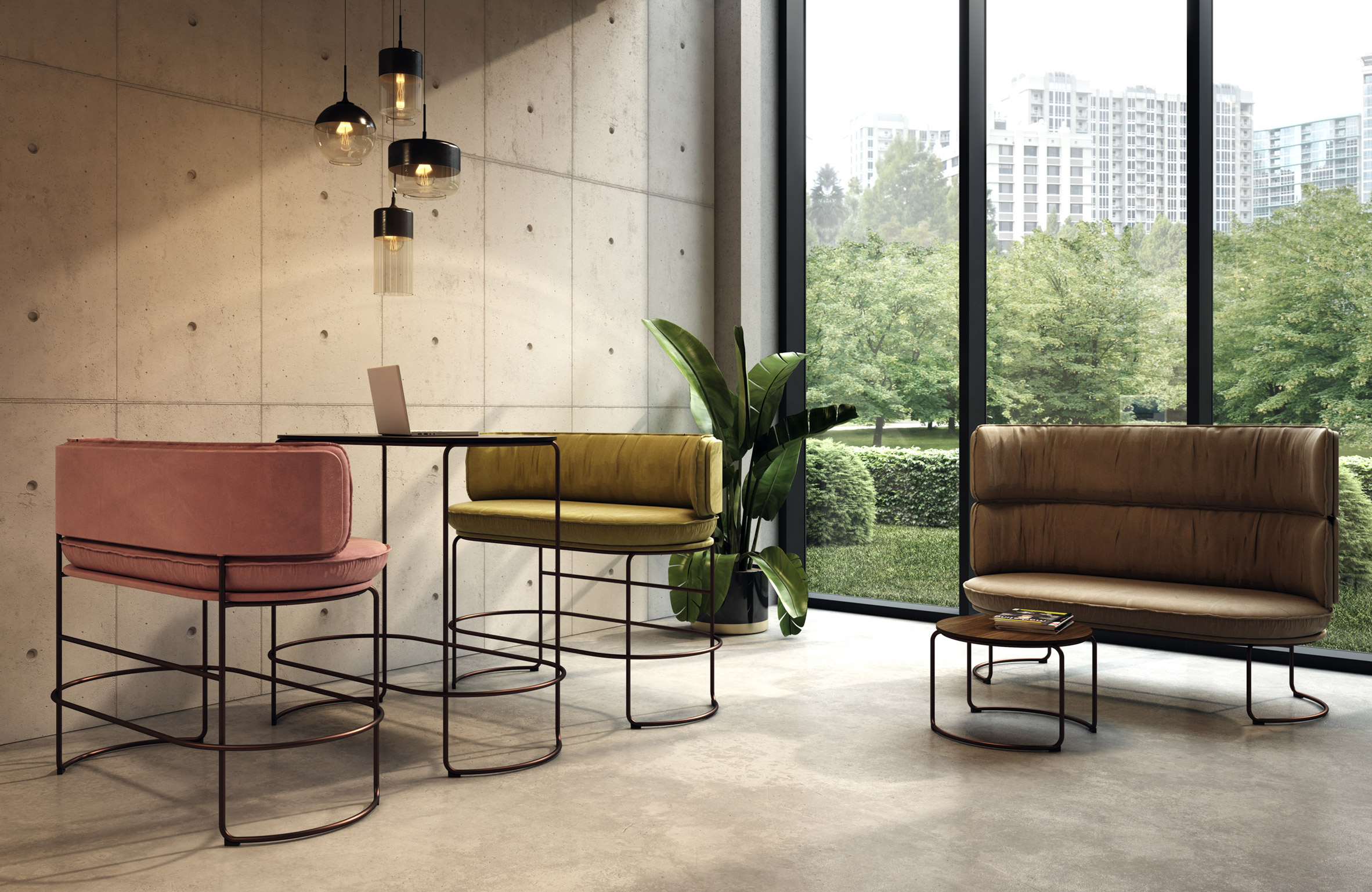 Ring sofas and tables by Vank in a meeting space