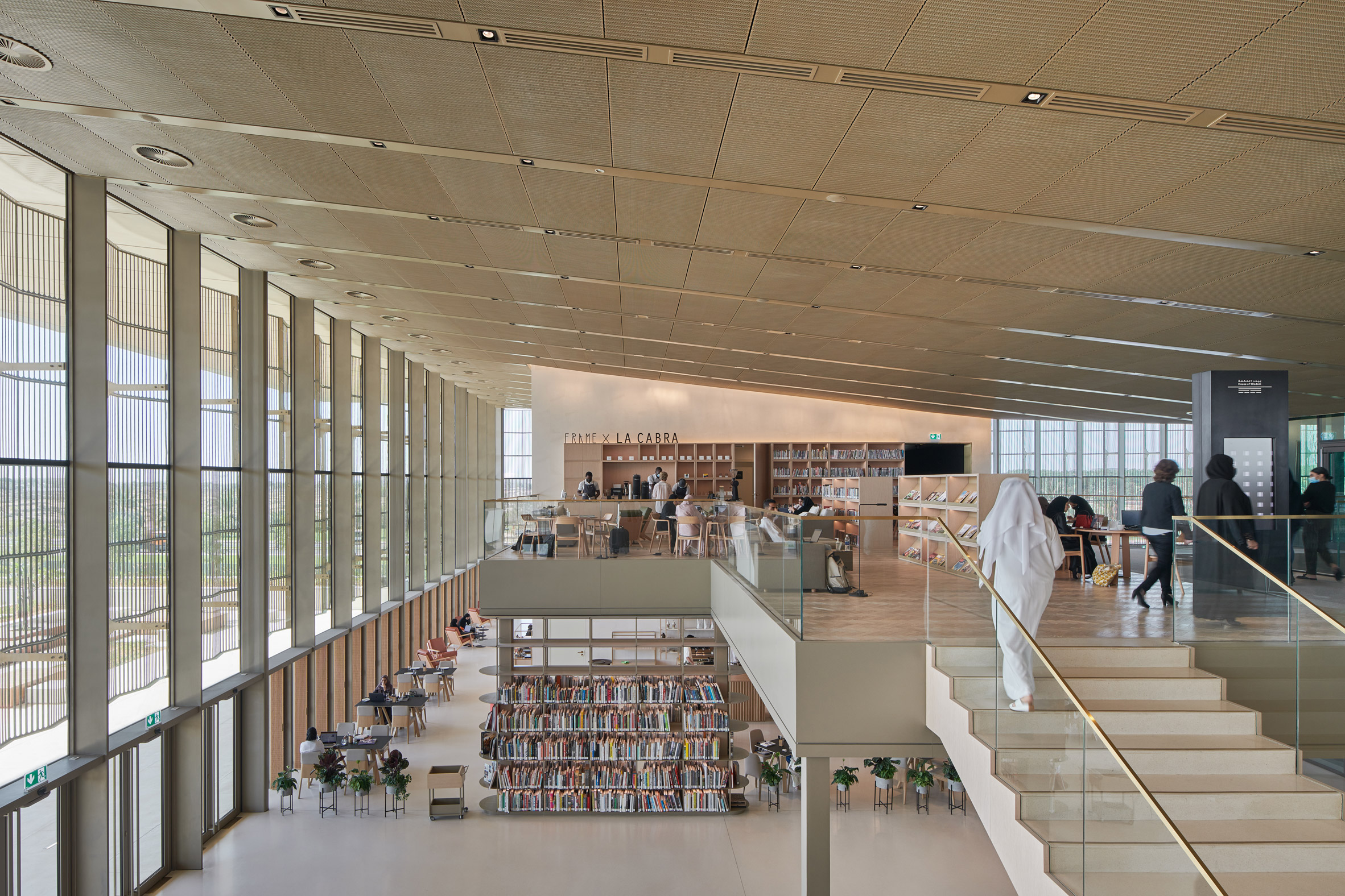 A pared-back library interior by Foster + Partners