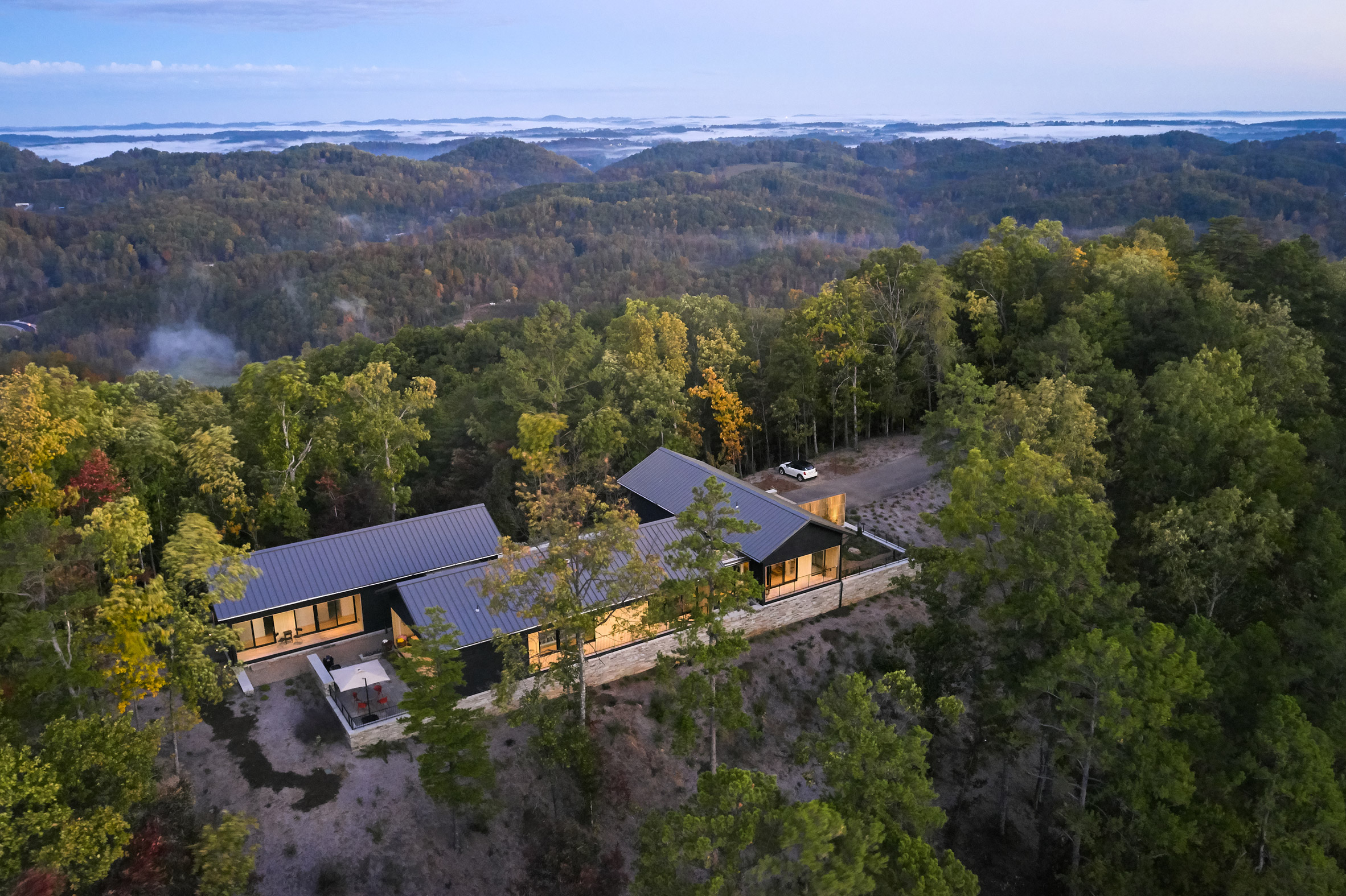 Aerial view of Short Mountain House in Tennessee