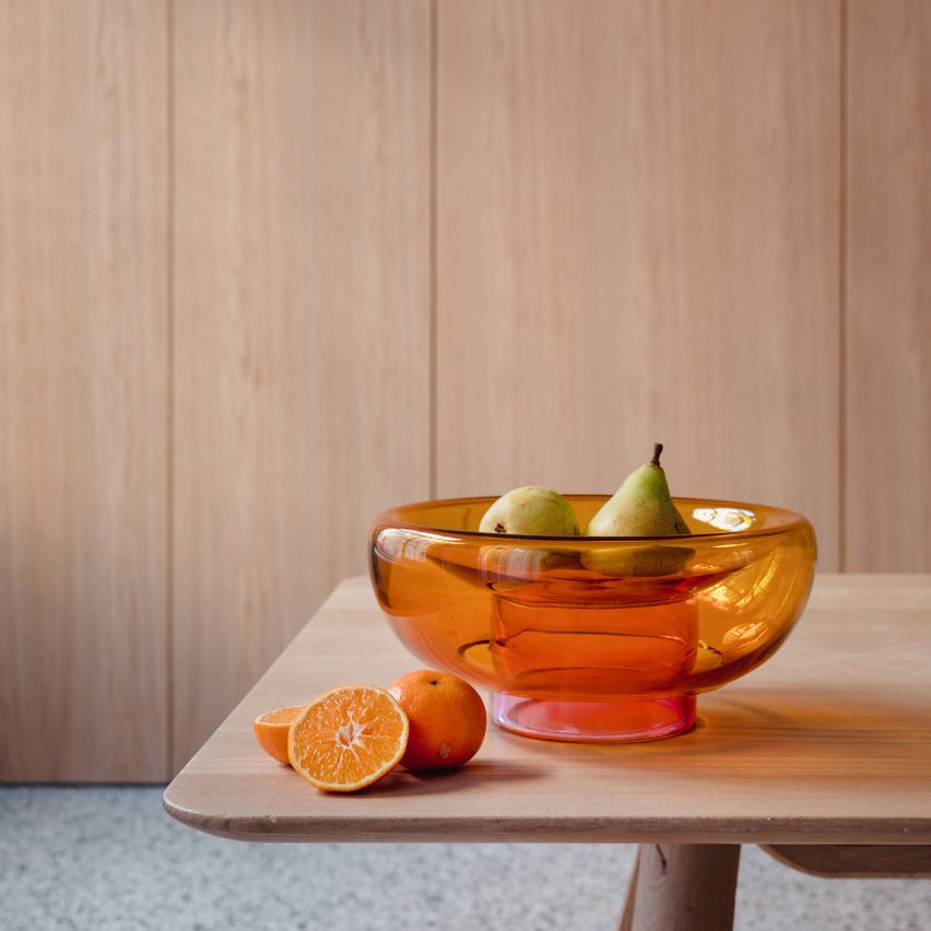 Orange sphere bowl by Milena Kling for Studio Hausen