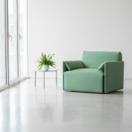 Green Costume sofa by Stefan Diez for Magis in a living room