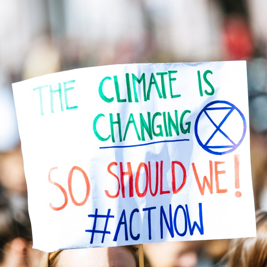 An activist at a climate change protest